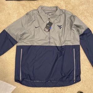 Nike WVU quarter zip rain jacket with pockets